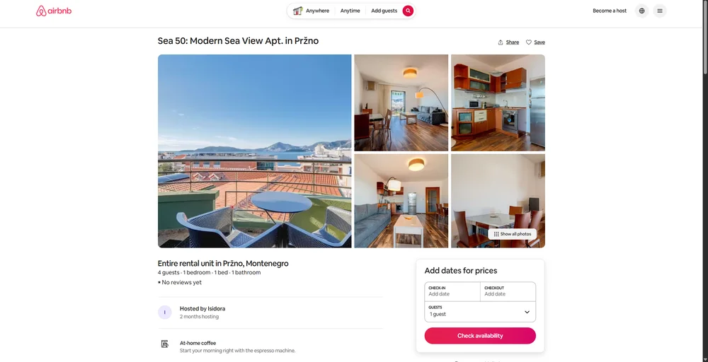 Sea 50 Pržno - airbnb.com